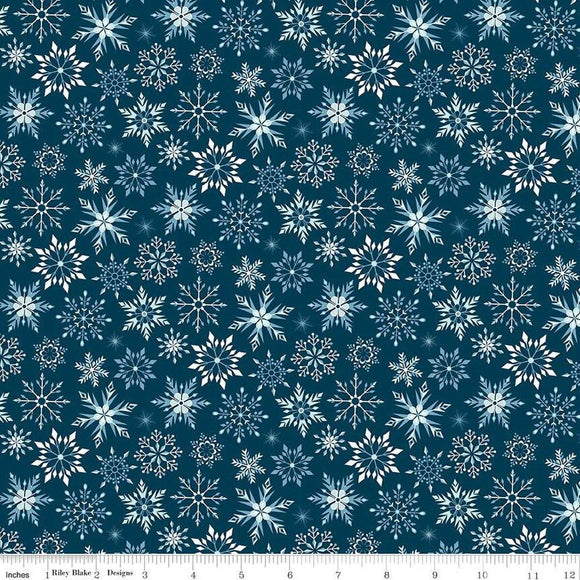 Riley Blake Designs Winter Magic Snowflake Navy C16365-NAVY
