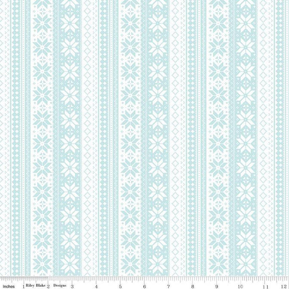Riley Blake Designs Winter Magic Sweater Stripe White C16364-WHITE