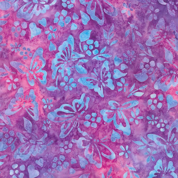Robert Kaufman Fabrics Butterfly Habitat Fuchsia Batik  AMD-22384-108