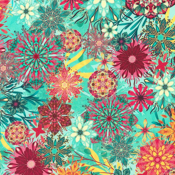 Robert Kaufman Fabrics Calixta Turquoise  AQSD-22768-81