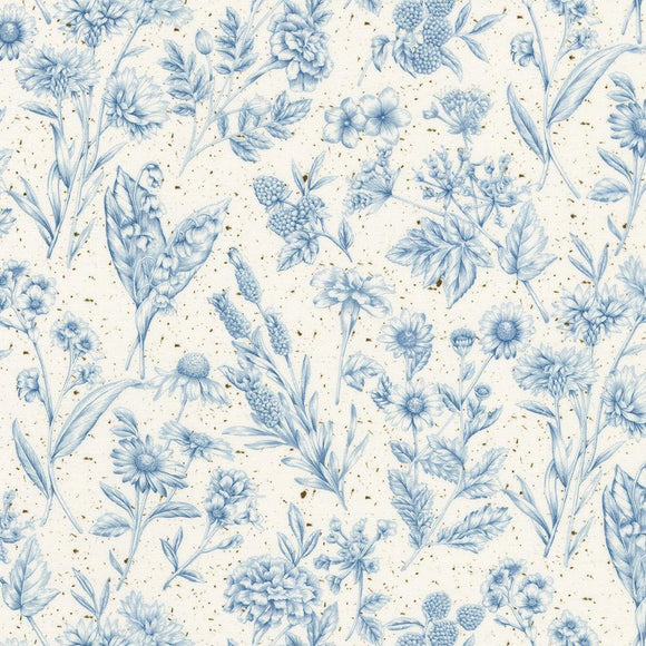 Robert Kaufman Fabrics Flowerhouse: Botanical Garden Blue 22039-4