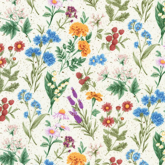 Robert Kaufman Fabrics Flowerhouse: Botanical Garden Natural  22037-14