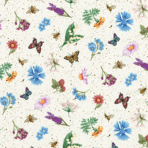 Robert Kaufman Fabrics Flowerhouse: Botanical Garden Natural  22040-14