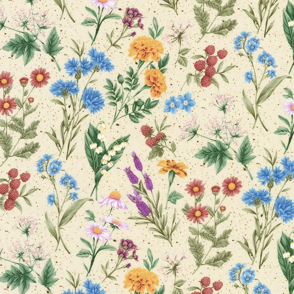 Robert Kaufman Fabrics Flowerhouse: Botanical Garden Sand  22037-153