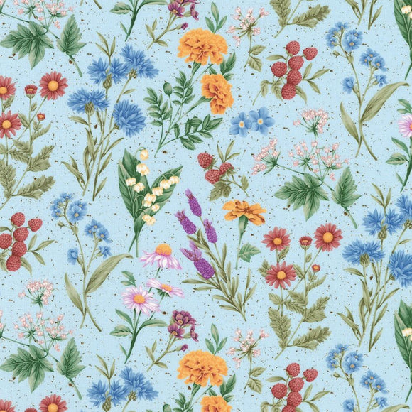 Robert Kaufman Fabrics Flowerhouse: Botanical Garden Sky 22037-63