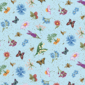 Robert Kaufman Fabrics Flowerhouse: Botanical Garden Sky 22040-63