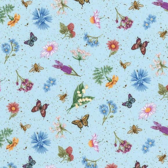 Robert Kaufman Fabrics Flowerhouse: Botanical Garden Sky 22040-63