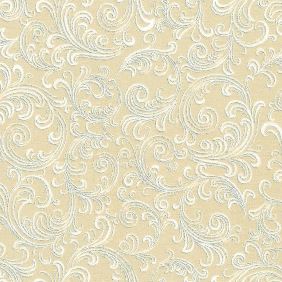 Robert Kaufman Fabrics Holiday Flourish- Peppermint Twist SRKM-22949-14  Natural