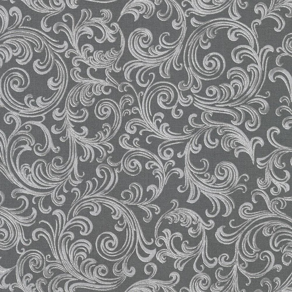 Robert Kaufman Fabrics Holiday Flourish- Peppermint Twist SRKM-22949-305 Graphite