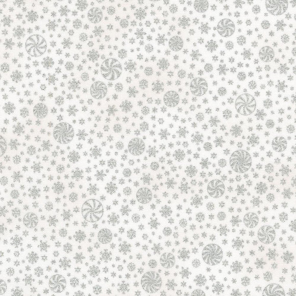 Robert Kaufman Fabrics Holiday Flourish- Peppermint Twist SRKM-22953-303 Blanc
