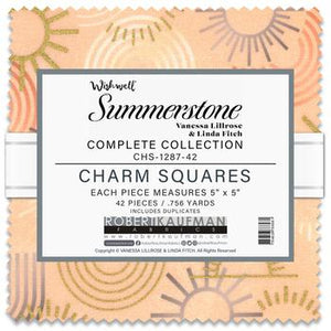 Robert Kaufman Fabrics Wishwell: Summerstone 42 pieces 5x5" each CHS-1287-42