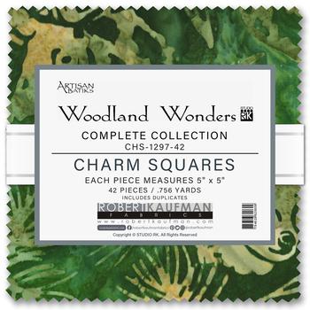 Robert Kaufman Fabrics Woodland Wonders Batik Charm Squares 42 pieces measuring 5
