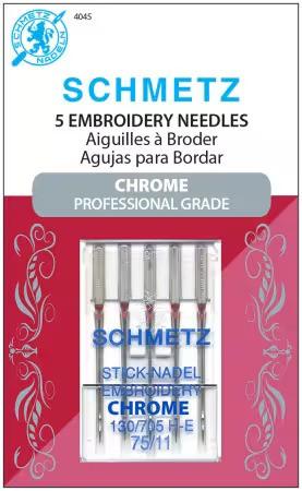 Schmetz Chrome Embroidery  Machine Needle 5 Count Size 75/11  #4045
