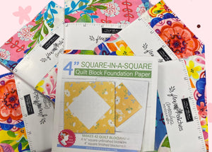 Square In A Square Quilt Block Foundation Paper