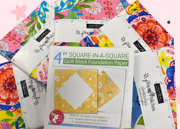 Square In A Square Quilt Block Foundation Paper