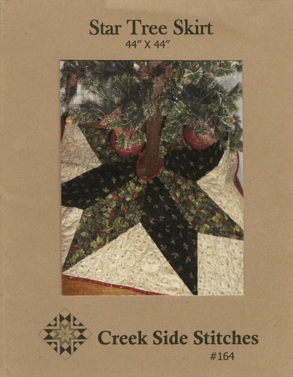 Star Tree Skirt Pattern by Patricia Hellenbrand from Creek Side Stitches 44 inch square