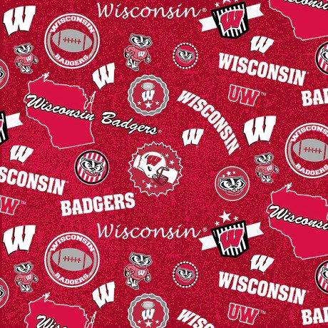 Sykel Fabrics College Digital Cotton Wisconsin Badgers WIS-1208