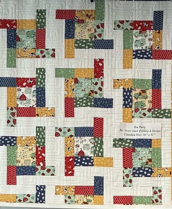 Tea Party Quilt Kit finished size 36