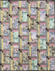The Running Bond Quilt Kit finished size 55"x68.5" pattern from Tourmaline & Thyme Quilts