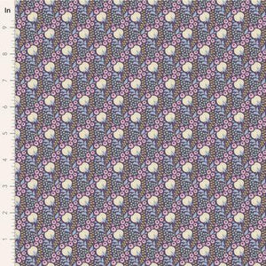 Tilda Fabrics Sanctuary  Cottonfield Eggplant  TIL100574-V15
