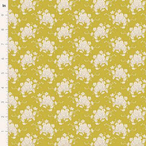 Tilda Fabrics Sunday Brunch Whit Flower Sour Yellow 100590