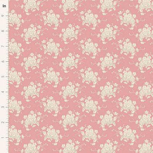 Tilda Fabrics Sunday Brunch White Flower Pink 100591