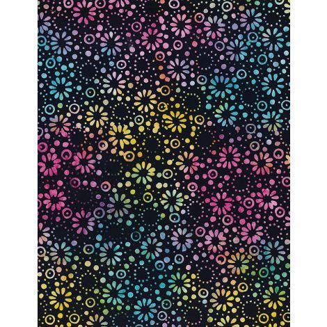 Wilmington Prints Candy Crush Dotted Daisies Black/Multi 1400-22266-937