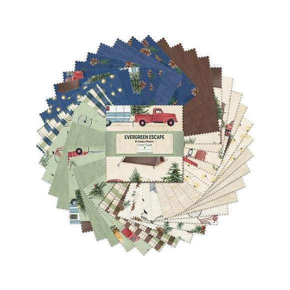 Wilmington Prints Evergreen Escape 5K - 42 assorted pieces measuring 5x5