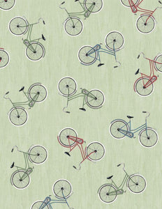Wilmington Prints Evergreen Escape Bike Toss Sage 3059 20062 793