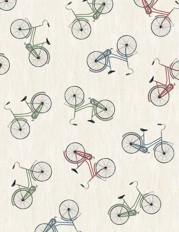 Wilmington Prints Evergreen Escape Bike Toss Sand 3059 20062 293
