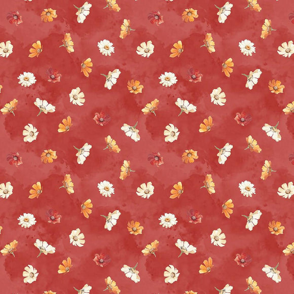 Wilmington Prints Harvest Blooms Red 3028 30102 383