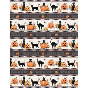 Wilmington Prints Meow-Gical Night Repeating Stripe Multi 3008-96473-289
