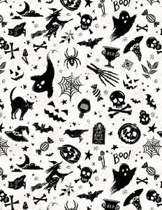 Wilmington Prints Midnight Haunting Haunting Toss Cream 3008-96484-191