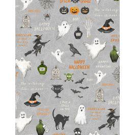 Wilmington Prints Midnight Haunting Large All Over Gray 3008-96482-919