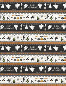 Wilmington Prints Midnight Haunting Repeating Stripe Multi 3008-96481-918