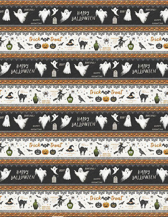 Wilmington Prints Midnight Haunting Repeating Stripe Multi 3008-96481-918
