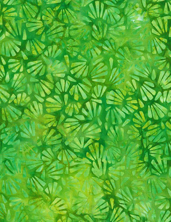 Wilmington Prints Sea Stars Batik Fans All Over Lime Green 1400 22285 755