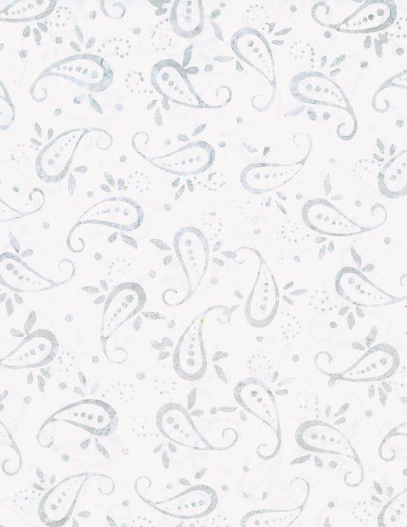 Wilmington Prints Starlight Cream Paisley  Batik 22290-114