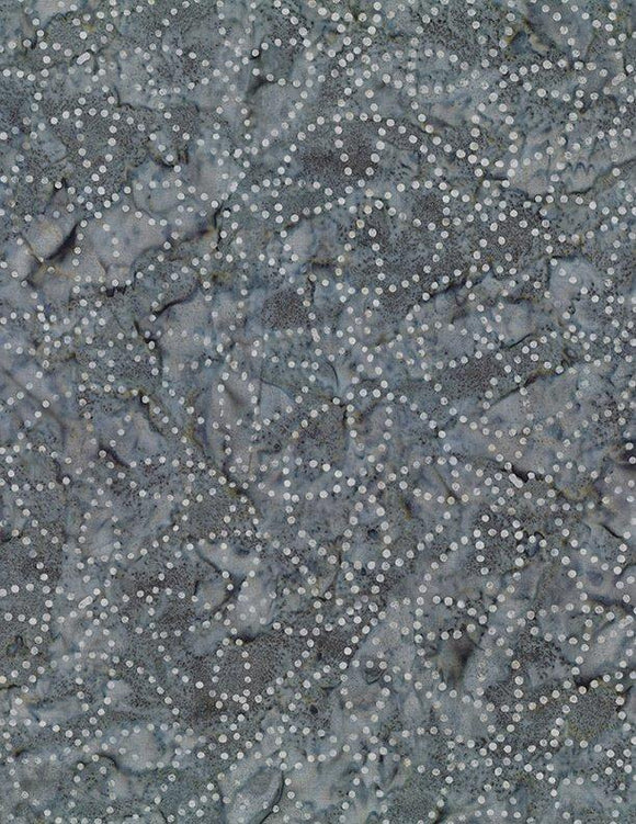 Wilmington Prints Starlight Grey Cream Circle Dots  Batik 22293-915