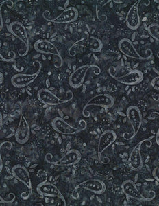 Wilmington Prints Starlight Light Black  Paisley  Batik 22290-949