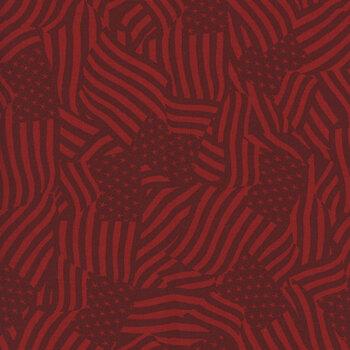 Wilmington Prints Stars of Valor  Flag Texture All Over Red  3028 30091