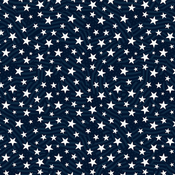 Wilmington Prints Stars of Valor Stars and Stripes All Over Navy 3028 30089 441