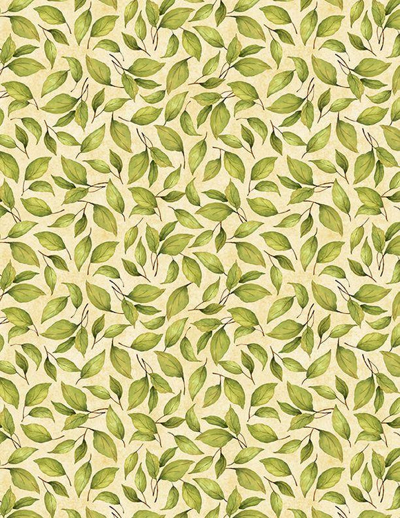 Wilmington Prints Sunflower Splendor Leaf Toss Cream  3023-83330-277