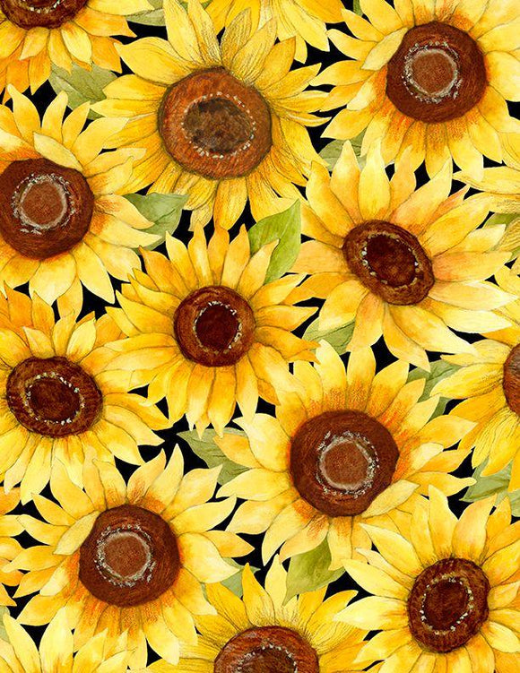 Wilmington Prints Sunflower Splendor  Packed Sunflowers Multi  3023-83326-952