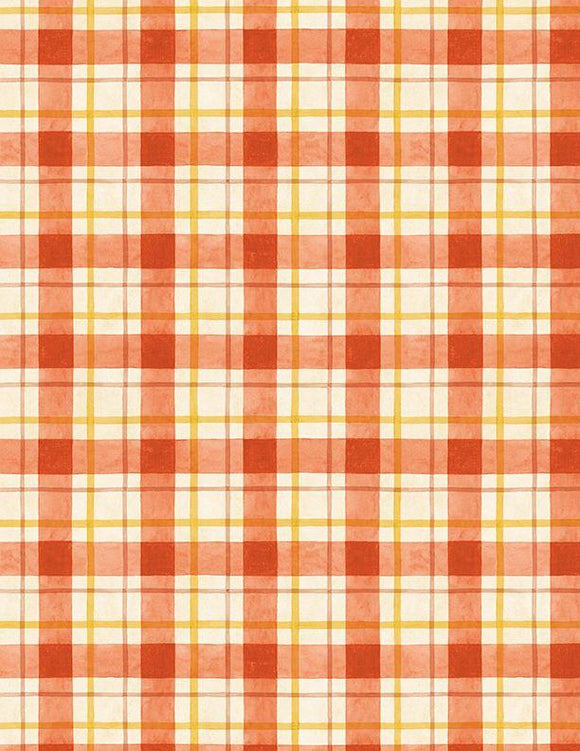 Wilmington Prints Sunflower Splendor Plaid Cream/Red  3023-83332-235