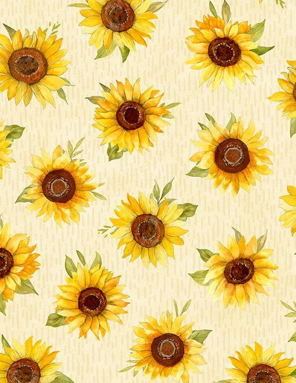 Wilmington Prints Sunflower Splendor  Sunflower Toss Cream 3023-83328-252