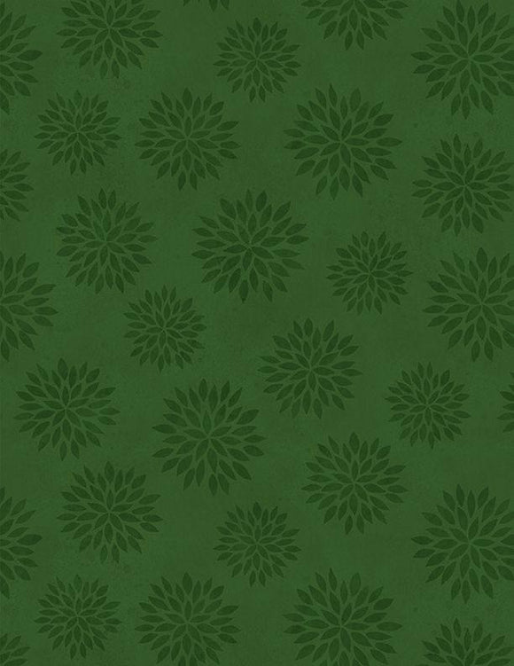 Wilmington Prints Sunflower Splendor Tonal Flowers Green   3023-83333-777