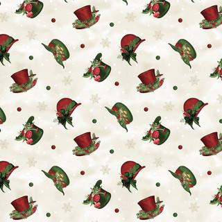 Wilmington Prints Woodland Snowmen -  Hat Toss Cream  3017-27738-273