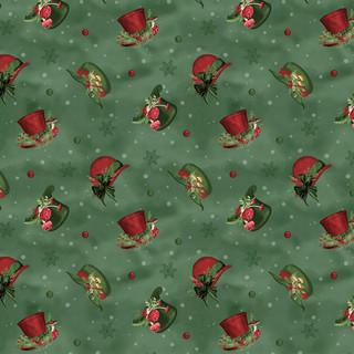 Wilmington Prints Woodland Snowmen -  Hat Toss Green  3017-27738-773