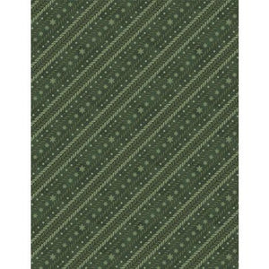 Wilmington Prints Woodland Snowmen - Ticking Stripe Green 3017-27741-711